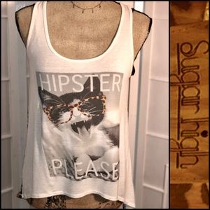 Sugar High Tank- Animal Print Chiffon back.